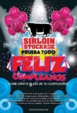 Promoción Cumpleaños Sirloin Stockade come GRATIS el día de tu cumpleaños