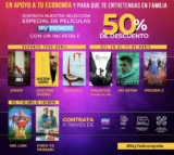 Promoción Sky de 50% de descuento en renta de películas on demand