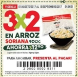 Cupón Soriana Soriticket de 3×2 en arroz Soriana 900 gr
