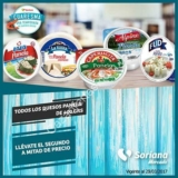 En Soriana Mercado 2×1½ en quesos Panela de 400 gr.