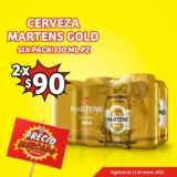 2 Six Packs de cerveza Martens Gold a $90 en Soriana Mercado