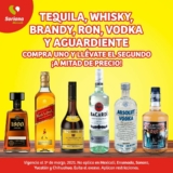 En Soriana Mercado segundo a mitad de precio en tequila, whisky, brandy, ron, vodka y aguardiente