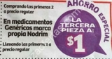 En Soriana medicamentos Nodrim a $1 peso el tercero