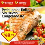 Soriana oferta del día 31 de mayo: pechuga de pollo sin hueso congelada a $49.90 el kilo