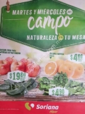 Ofertas Soriana en frutas y verduras Martes y Miércoles del Campo 23 y 24 de enero 2018