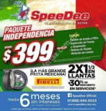 Promociones Fiestas Patrias SpeeDee: cambio de aceite por $399 y 2×1½ en llantas Pirelli