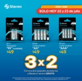 3×2 en pilas en Steren sólo hasta hoy