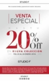 En Studio F hasta 20% de descuento en nueva colección