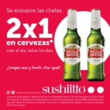 2×1 en cervezas en Sushi Itto todo el día todos los días