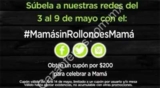 Sushi Roll Día de las Madres: cupón de $200 con tu foto #MamásinRollonoesMamá