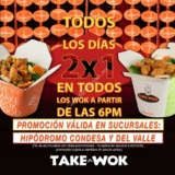 En Take a Wok 2×1 todos los días después de las 6 pm en Condesa y Del Valle
