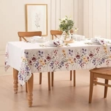 Mantel de tela con bordado de flores baja a su menor precio