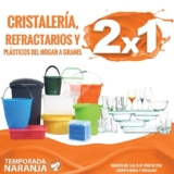 Promoción Temporada Naranja 2018: 2×1 en cristalería, refractarios y plásticos del hogar a granel