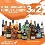 Ofertas Temporada Naranja (antes Julio Regalado 2017): 3×2 en vinos y licores