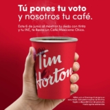 Café GRATIS en Tim Hortons este 6 de junio si vas a votar