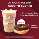 Tim Horton’s Día de la Dona: Dona GRATIS en la compra de un French Vanilla Helado