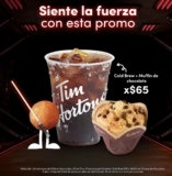 Promoción Tim Hortons Día de Star Wars: Cold brew + muffin de chocolate por $65
