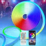 Tira de luz LED neón multicolor de 5 metros con control remoto y control por app baja a su menor precio