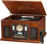 Reproductor de música 8 en 1 Victrola Navigator con tocadiscos, CD, cassette, Bluetooth, USB, radio, salida RCA y bocinas baja de precio+ 15 meses sin intereses
