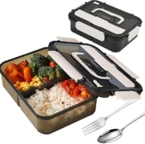 Lonchera fiambrera hermética con 3 compartimentos y cubiertos baja a un precio buenísimo