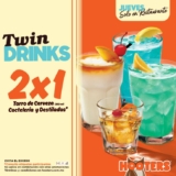 Twin Drinks Hooters: 2×1 en tarros de cerveza, coctelería y destilados los jueves de septiembre