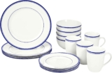 Vajilla de porcelana para 4 personas de 16 piezas baja a mitad de precio