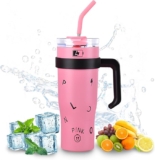 Termo de acero inoxidable con asa, tapa y popote de 1250 ml baja a un gran precio