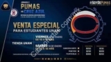 Venta especial para estudiantes de la UNAM partido Pumas vs Cruz Azul con boletos a precios especiales