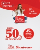 Venta Especial Sanborns: Hasta 50% de descuento del 1 al 4 de abril