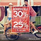 Venta Nocturna Aeropostale 22 y 23 de abril: 30% de descuento directo ó 25% de descuento + msi