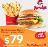 Wendys Hot Sale 2020: Hamburguesa Dave’s Clásica + papas por $79 en SinDelantal
