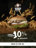 Promoción Wings Army de 10% de descuento adicional en pedidos para llevar